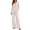 Beige, variant on Womens Full Length Outfit Sets 2 Piece Ruched V-Neck Tops and Long Pants Lounge Set Soft Ribbed Knit Daily Casual Outfit