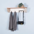 thumbnail image 4 of UBesGoo Entryway Floating Coat Rack, 35'' Wood Wall-Mounted Storage Hanging Shelf w/4 Dual Hooks, Gray, 4 of 7