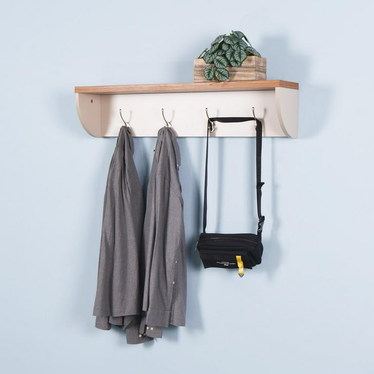 UBesGoo Entryway Floating Coat Rack, 39'' Wood Wall-Mounted