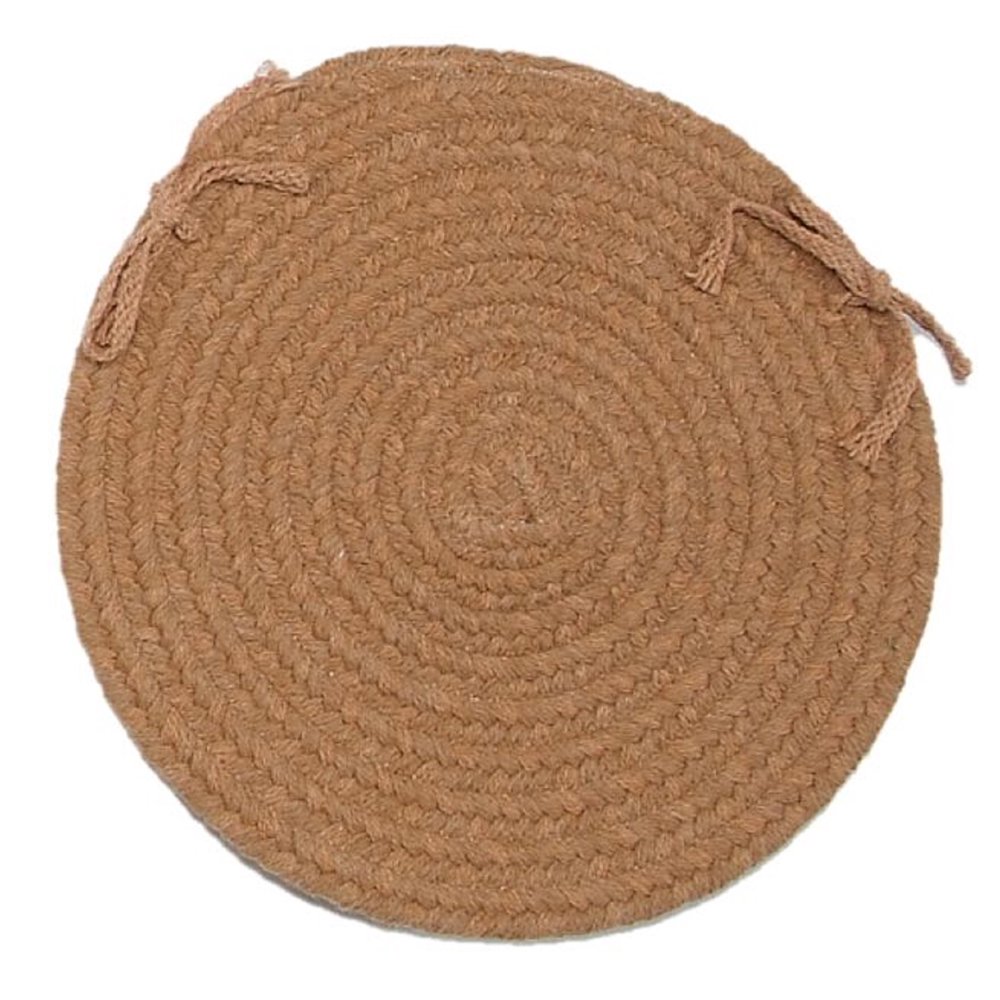 Set of 4 Beige Braided Chair Pad 15"