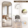 thumbnail image 3 of Gleamira 64"x 21" Arched Rectangle Full Length Mirror Aluminum Alloy Framed Floor Mirror,Black, 3 of 5