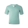 thumbnail image 2 of FANNYC Mens Top V-neck Button Cotton Short Sleeve Soft Elastic Casual Short Sleeve Homewear, 2 of 7