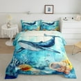 thumbnail image 2 of Erosebridal Ensemble de Literie Baleine Océan pour Tout-Petit, Insert de Couette Animal Marin, Réversible 2 Pcs, 2 of 7