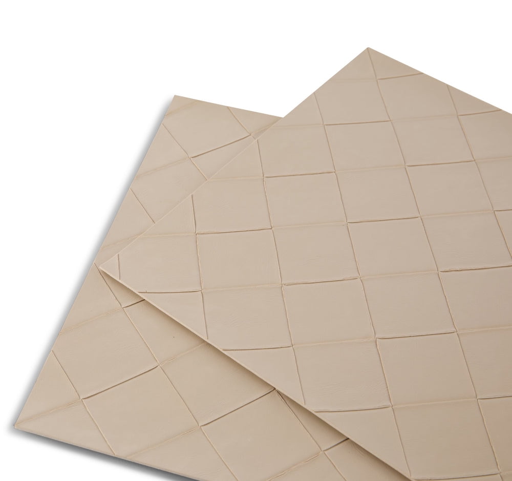 Ala Carte by Dainty Home Modena Geometric Textured Faux Leather Placemats – Set of 4, Reversible, Non-Slip, Washable, Heat & Tear Resistant – 12x18 in Dining Table Mats