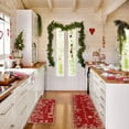 thumbnail image 2 of Christmas Kitchen Rugs Set of 2 Merry Christmas Kitchen Mats for Floor Winter Decor Holly Pine Branches Leaves Red Kitchen Rugs for Xmas Kitchen Bedroom Farmhouse Decorations, 2 of 6
