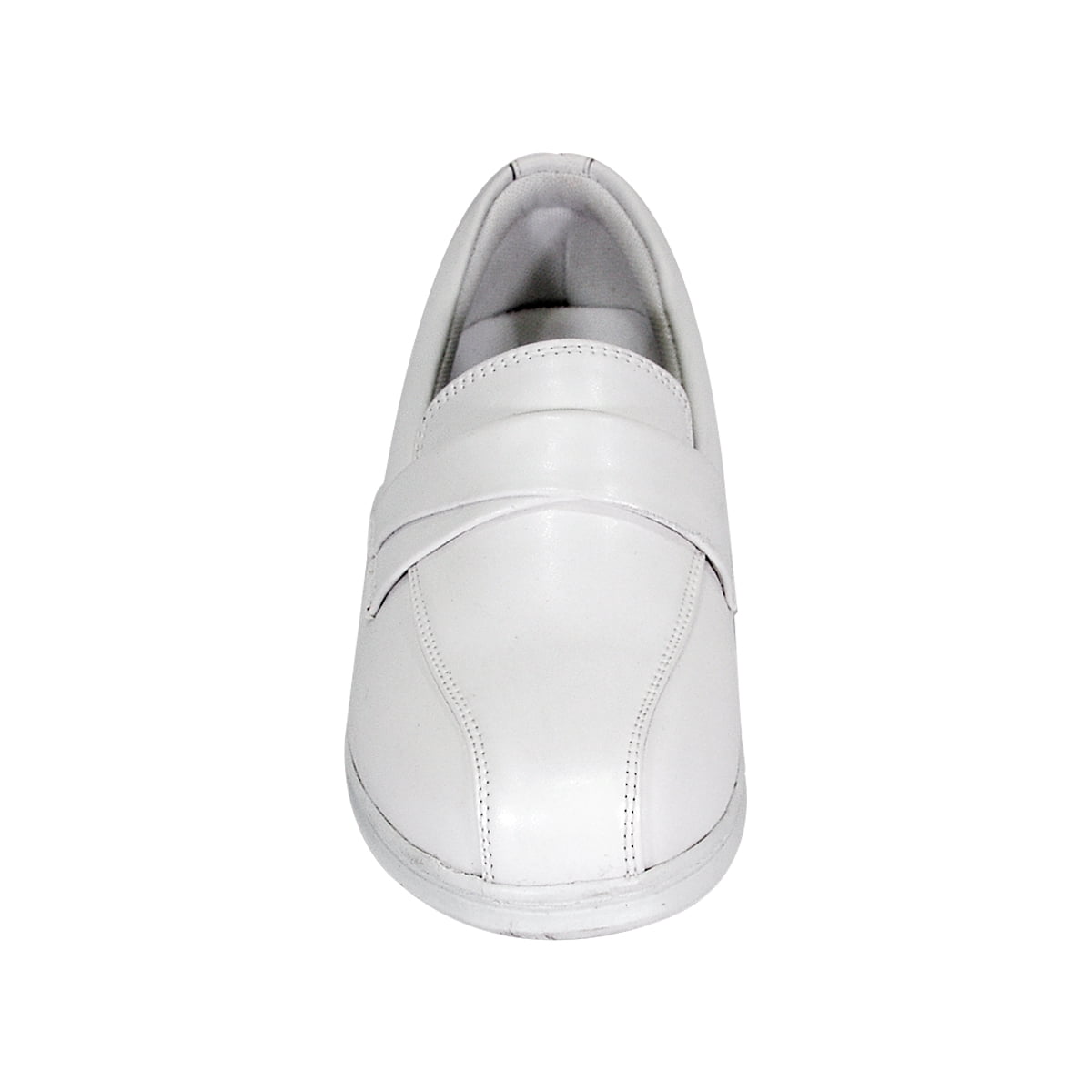 24 HOUR COMFORT Doris Wide Width Professional Sleek Shoe WHITE 7.5