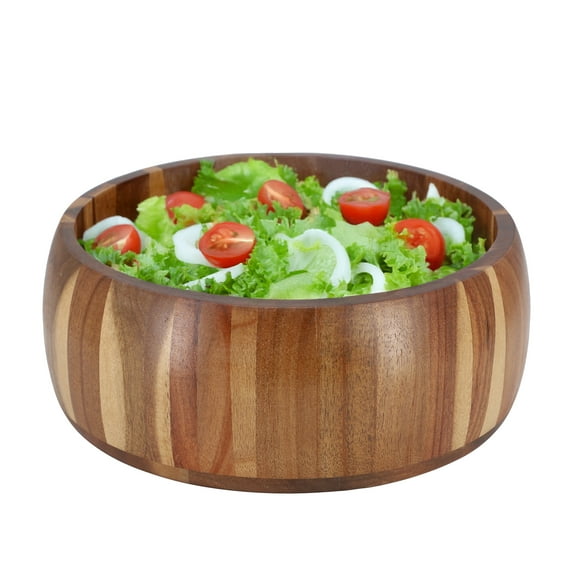 Elama 9.75 Inch Acacia Wood Salad Bowl