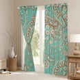 thumbnail image 4 of Feelyou Retro Western Paisley Black Out Curtains, Bohemian Damask Flower Curtains Pack of 2 (42x63 Each), Mandala Hippie Theme Bedroom Curtains, Window Curtains Bedroom Decor, 4 of 7