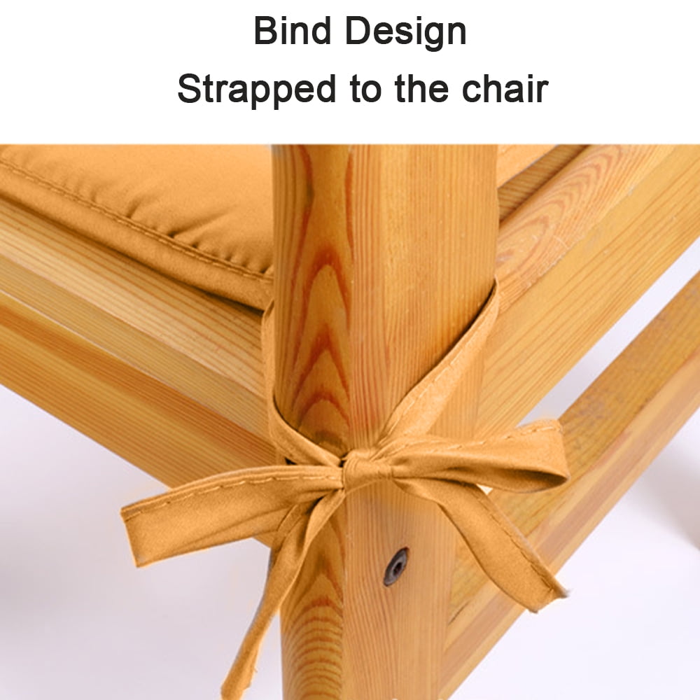Kitchen Chair Pad Seat Cushion with Tie Rope, Plain Color Pad for