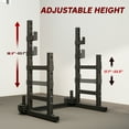 thumbnail image 5 of Soozier Adjustable Squat Rack, 660lbs Heavy Duty Bench Press Rack with Weight Plate Holders for Weight Lifting and Home Gym Strength Training, Black, 5 of 10