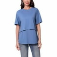 thumbnail image 5 of THDHVS Maternity Shirts for Women,Maternity T Shirts,Women Maternity Clothing Solid Color Short Sleeve Double-layer Nursing Top Multifunctional T-shirt Blue 2XL, 5 of 7