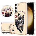 thumbnail image 1 of Funda para Samsung Galaxy S23+ 5g con galvanoplastia de doble cara IMD y soporte para anillo (sonrisa), 1 of 5