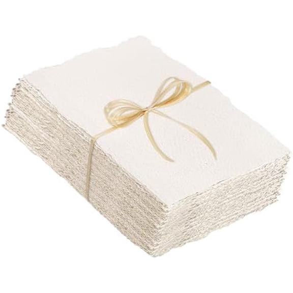 50 Sheets Cotton Watercolor Paper, 300 GSM, 2 x 3.5 inch Deckled Edge, Ideal for Watercolor Painting, Acrylic Sketching, Crafting