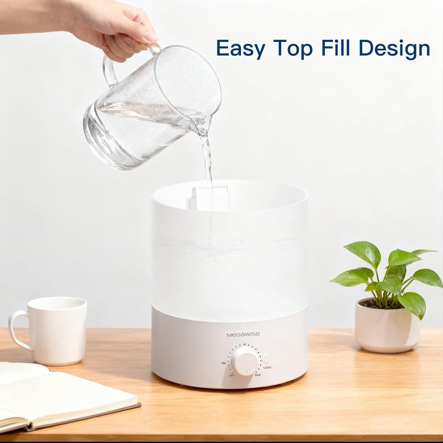 Cool Mist Humidifiers for Babies, Bedroom, Nursery, Home and Office | Quiet Ultrasonic Vaporizer, Large Top-Refill 1.5L, Essential Oil Diffuser, Auto Off, Easy Clean (2 Pack)