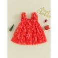 thumbnail image 4 of xiaxaixu Robe Ligne A pour Filles, Robe Sans Manches Père Noël Bonhomme de Neige Imprimé Neige Robe en Tulle Costume de Noël, 4 of 9