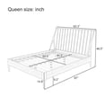 thumbnail image 2 of Harper & Bright Designs Wood Spindle Platform Bed Bamboo Queen Size with Tall Headboard, Simple Bohemian Bed Frame with Wooden Slats and Metal Support, Black, 2 of 10