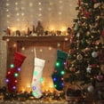 thumbnail image 3 of Christmas Stockings with Colorful Lights, 18 Inch Light up Boho Stockings Cable Knit Stockings Christmas Lighted LED Stockings, 3 of 6