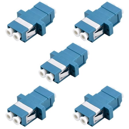 LC Fiber Optic Adapter - LC to LC Duplex Singlemode Coupler - 5 Pack