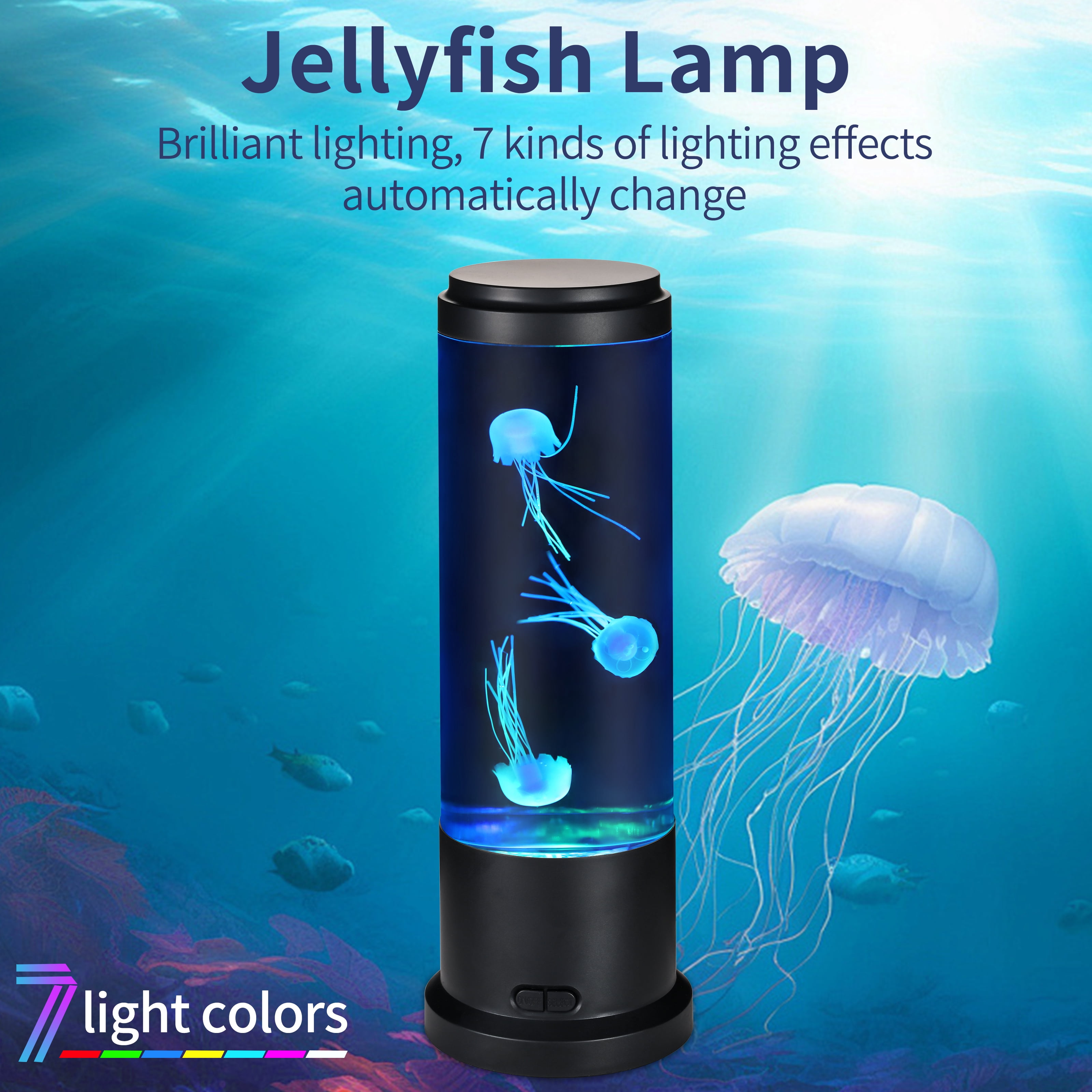 EDIER 11 inch Jellyfish Lamp Color Changing Jellyfish Tank Table Lamp Decorations for Home Office