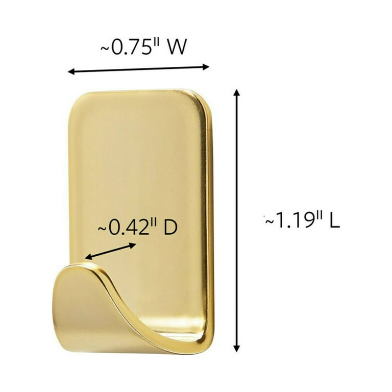 Command Small Metallic Hooks Brass Color, 6 Hooks, 8 Strips
