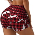 thumbnail image 2 of Vsdgher Christmas Tree Buffalo Plaid print Workout Shorts for Women Seamless Soft Smooth Gym Yoga Scrunch Active Exercise Fitness Shorts, 2 of 8