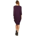 thumbnail image 4 of Moa Collection Women's Casual Solid Loose Fit Long Sleeve Dolman Style Midi Dress, 4 of 4