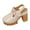 Khaki, variant on White Womens High Heel Sandals Casual Closed Toe Thick Heel Cushioned Sole Comfortable For Spring And Summer Evening Occasions And Outdoor Events Size 43