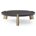 thumbnail image 3 of Whiteline Modern Living Mimeo Coffee table, Diameter 48 H13, Wenge & Brass, 3 of 4
