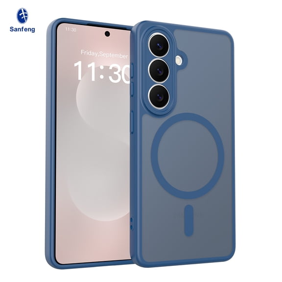 Dteck Magnetic Case for Samsung Galaxy S26, Shockproof TPU PC Case Compatible with Mag Safe Matte Translucent Back Cover,Blue