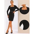 thumbnail image 2 of Vestido Elegante de Oficina Allegra K con Cuello Sweetheart y Cinturón Negro S, 2 of 6