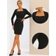 thumbnail image 2 of Vestido Elegante de Oficina para Mujer con Cuello Sweetheart y Cinturón. Negro XL, 2 of 6