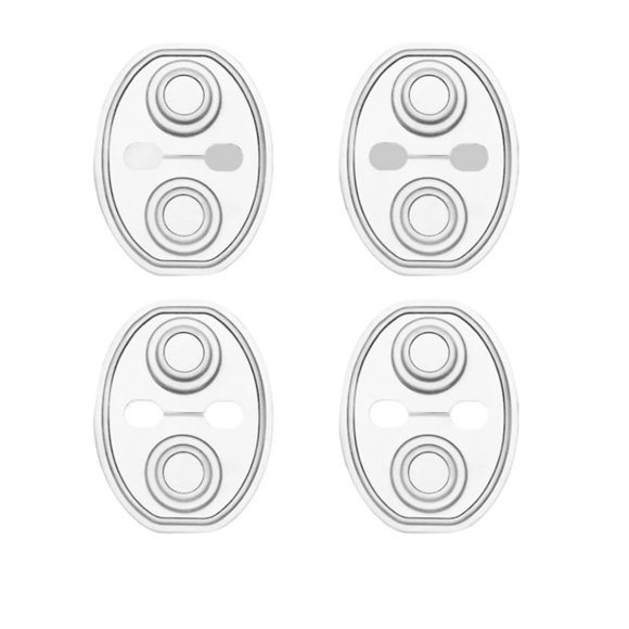 White Car Door Lock Silicone Protective Cover Set Of Four Pieces Shock Absorbing Rust Proof Cushion For Vehicle Door Buckles White