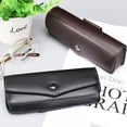 thumbnail image 2 of kurtrusly Retro Glasses Two Color Box Glasses Storage Advanced Storage Edge Dark coffee color, 2 of 6