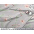 thumbnail image 3 of Soimoi Cotton Voile Fabric Flower & Palm Leaves Watercolor Print Fabric by the Yard 56 Inch Wide, 3 of 3
