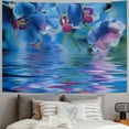 thumbnail image 2 of Orinice Flowers Water Reflection Tapestry Wall Hanging Unique Style Graphic Tapestries Home Wall Decor Art for Living Room Bedroom Apartment Farmhouse Dorm 60x50inch, 2 of 6