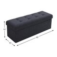 thumbnail image 2 of Repose-pieds Ottoman avec Couvercle Relevable et Rangements Cachés Banc de Rangement avec Épais Tapissage Gris, 2 of 4