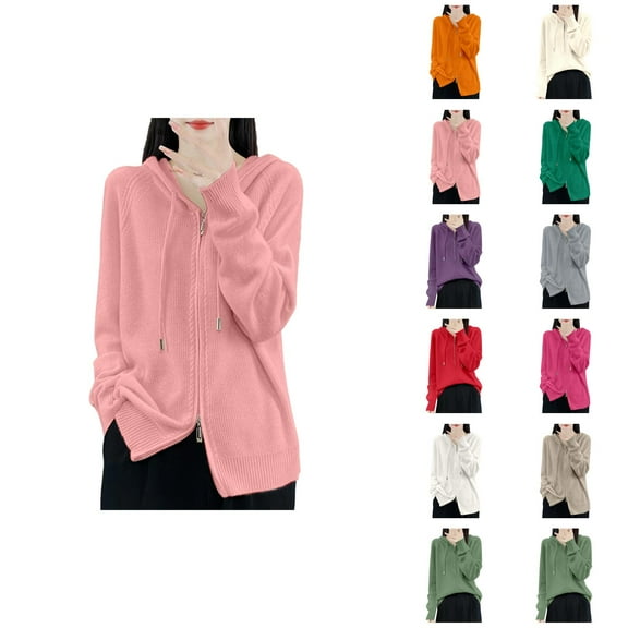 Women's Knit Cardigan With Hood Oversized Casual Sweater Soft Comfortable Long Sleeve Cozy Pullover For Fall Winter Cardigan Sweaters for Women