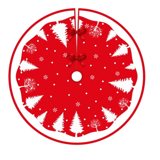 Falda de árbol de Navidad con estampado de Papá Noel, copos de nieve, decoración inferior de árbol de Navidad, decoración de Feliz Navidad, adornos de fiesta en casa