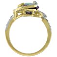 thumbnail image 2 of 14k Yellow Gold Natural Mystic Topaz Ring Oval 12x10mm Diamond Accents, size 10, 2 of 4