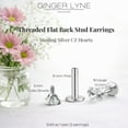 thumbnail image 3 of Ginger Lyne Solitaire Heart Flat Back Stud Earrings Sterling Silver Cubic Zirconia Body Jewelry, 3 of 5