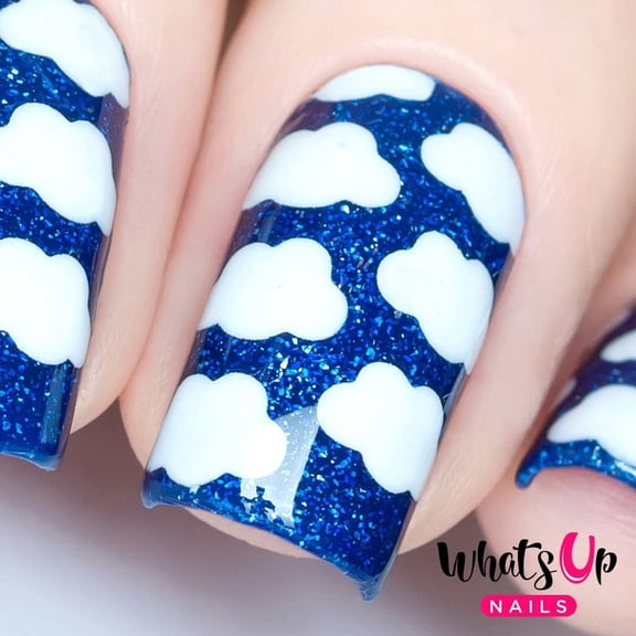 Whats Up Nails - Clouds Vinyl Stencils Nail Art Design