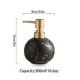 thumbnail image 3 of Marble Pattern Design Soap Dispenser With Pump, Refillable Lotion Dispenser For Bathroom Vanity Countertop, Ceramic Shampoo Dispenser-black-300ml/10.6oz, 3 of 6