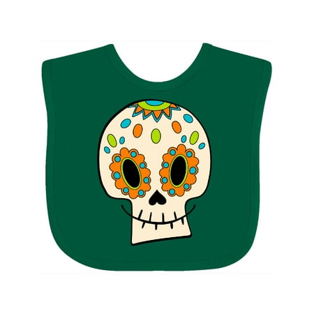 

Inktastic Smiling Sugar Skull for Day of the Dead Boys or Girls Baby Bib