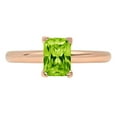 thumbnail image 2 of 1 ct Emerald Cut Natural Peridot Solitaire Engagement Ring for Women in 18K Rose Gold, 2 of 2