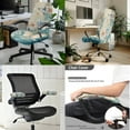 thumbnail image 2 of HELLHERO Butterfly Flower Print Office Chair Cover Set, Decorative Office Chair Cover Elastic Band, Removable Comfort Desk Chairs Armrest Covers, Blue, 2 of 6