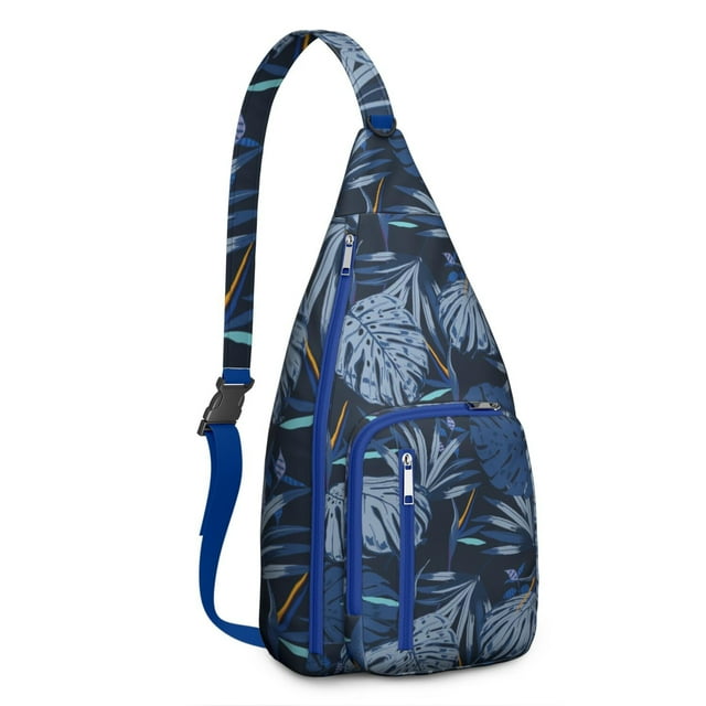 Vibrant Floral Sling Backpack - Colorful Hawaiian Inspired Print Shoulder Bag, Fashion Forward Design