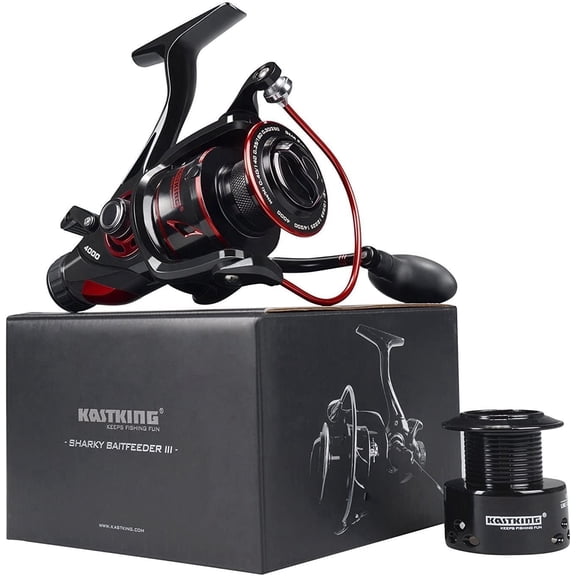 KastKing Sharky Baitfeeder III Spinning Fishing Reel - Live Liner Mode, Carbon Fiber Drag, 10 1 Bearings-5.2:1