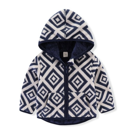 

Yubatuo Toddle Infant Baby Kids Boys Girls Fleece Jacket Coat Outdoors Hoodie Winter Blue 130