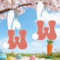 thumbnail image 1 of Decoraciones de Pascua, adornos de Pascua, regalos de Pascua Adorno de letra con orejas de conejo de madera de Pascua Letrero colgante de madera, 1 of 6