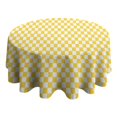 thumbnail image 4 of Yellow and White Checkerboard Pattern Round Tablecloth 60"x60",Wrinkle Wipeable Table Cloth for Kitchen Dining Room Picnic Patio Party, 4 of 6